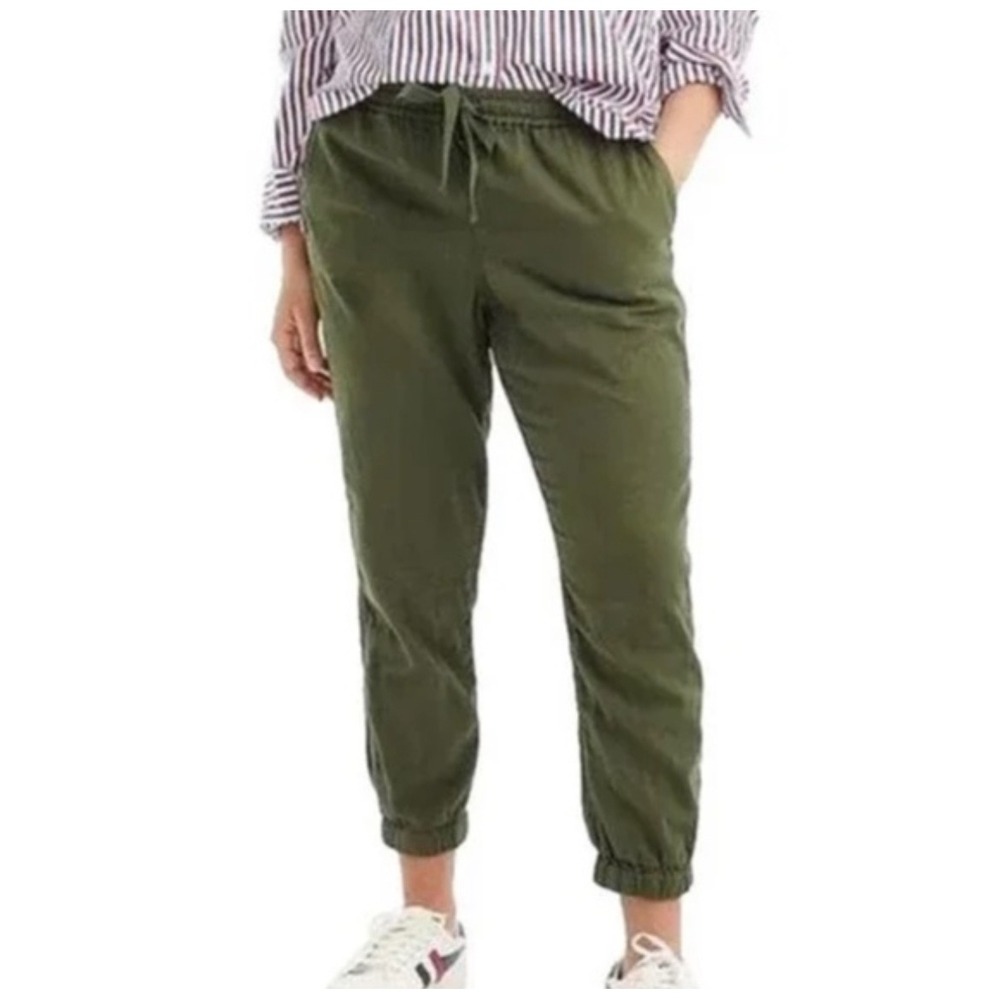 J.Crew Olive Green Linen Blend Jogger Pants Women's Size 00